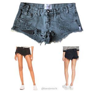 ONE TEASPOON - Trash Whores - Black Distressed Cutoff Denim Shorts